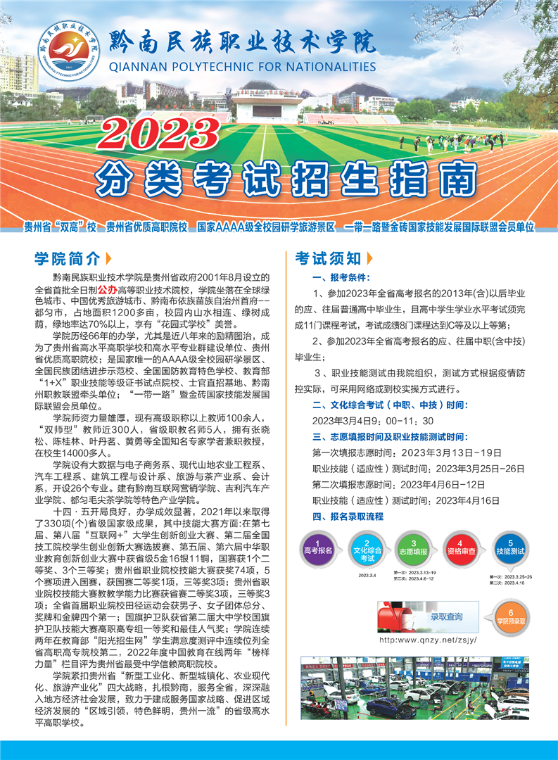2023年黔南民族职业技术学院分类招生宣传指南01.png